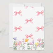 Invitation Baby shower fille Fleur sauvage de la ceinture ros (Dos)