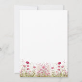 Invitation Baby shower fille Fleur sauvage rose (Dos)