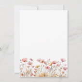 Invitation Baby shower fille Fleur sauvage rose (Dos)