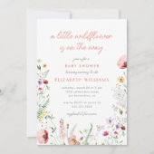 Invitation Baby shower fille Fleur sauvage Watercolor (Devant)