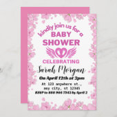 Invitation Baby shower Fille Fleurs Printemps (Devant / Derrière)