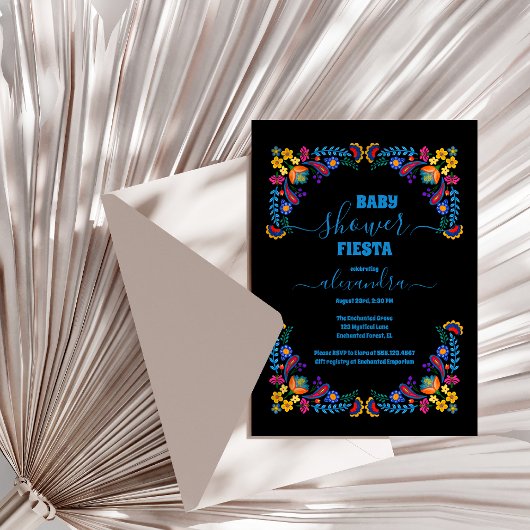 Invitation Baby shower Fille Floral Mexicain tendance