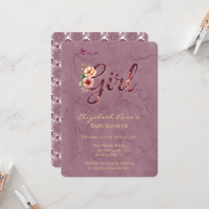 Invitation Baby Shower Fille Florale