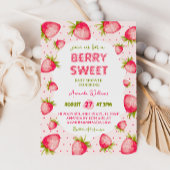 Invitation Baby shower Fille fraise