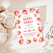 Invitation Baby shower Fille fraise