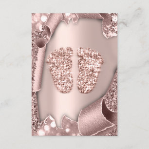 Invitation Baby shower fille garçon Pieds Glam Rose Gold 3D E