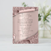 Invitation Baby shower fille garçon Pieds Glam Rose Gold 3D E (Debout devant)