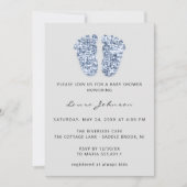 Invitation Baby shower fille garçon pieds Parties scintillant (Devant)