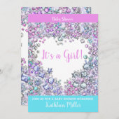 INVITATION Baby shower Fille Gemstone | Texte pers (Devant / Derrière)
