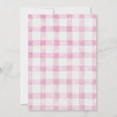 Invitation Baby Shower Fille Gingham Rose Citron  (Dos)