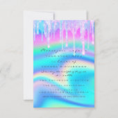 Invitation Baby shower fille goutte Unicorne Holographe Opal (Devant)