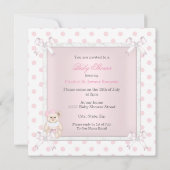 Invitation Baby shower fille jouet rose Polka Dot Blonde (Dos)