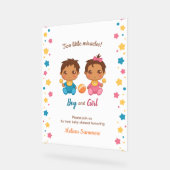 Invitation Baby shower fille jumeaux (Angle)