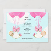 Invitation Baby shower fille jumeaux (Devant)