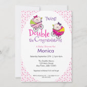 Invitation Baby shower fille jumelle (Devant)
