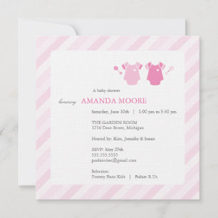 Invitation Baby shower fille jumelle