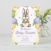 Invitation Baby shower fille lapin mignon lapin lapin (Debout devant)