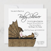 Invitation Baby Shower Fille Léopard (Dos)