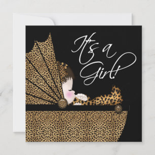 Invitation Baby Shower Fille Léopard