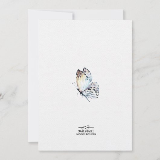 Invitation Baby shower Fille libellule (Dos)