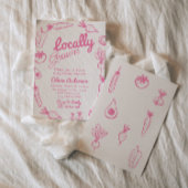 Invitation Baby shower Fille Localement Cultivé À La Main Tir