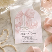 Invitation Baby Shower Fille Luxe Collier de Perles