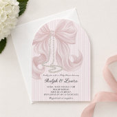 Invitation Baby Shower Fille Luxe Collier de Perles