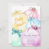Invitation Baby shower Fille Noël hiver (Devant)