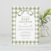 Invitation Baby Shower Fille ou Garçon Ruban Sagesse Prépa (Debout devant)