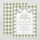Invitation Baby Shower Fille ou Garçon Ruban Sagesse Prépa (Devant / Derrière)