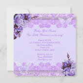 Invitation Baby shower fille papillon Lilac Lavender Rose (Dos)