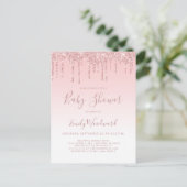 Invitation Baby shower fille Parties scintillant r (Debout devant)
