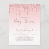 Invitation Baby shower fille Parties scintillant r (Devant)