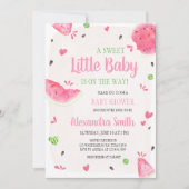 Invitation Baby Shower Fille Pastèque (Devant)