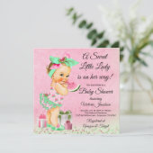 Invitation Baby Shower Fille Pastèque (Debout devant)