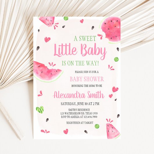 Invitation Baby Shower Fille Pastèque