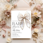 Invitation Baby shower fille Pearl Bow