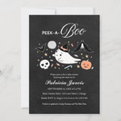 Invitation Baby shower fille Peek-A-Boo Halloween (Devant)