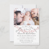 Invitation Baby shower fille photo Rose blanche couronne (Devant)