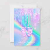 Invitation Baby shower Fille Pieds Parties scintillant Driver (Dos)