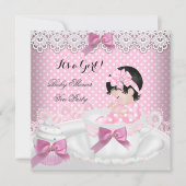 Invitation Baby shower Fille Pink Baby Teacup Cupcake 2 (Devant)