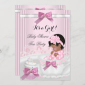 Invitation Baby shower Fille Pink Baby Teacup Cupcake 4a (Devant / Derrière)