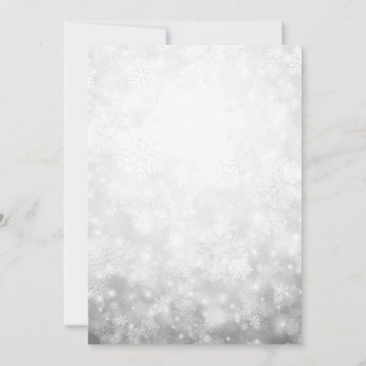 Invitation Baby shower Fille Pink Silver Princess Snowflake (Dos)