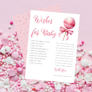 Invitation Baby shower fille Pop Gâteau rose Voeux pour bébé