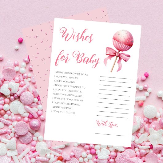 Invitation Baby shower fille Pop Gâteau rose Voeux pour bébé