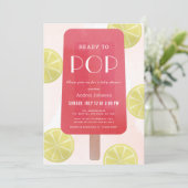Invitation Baby shower Fille Popsicle Lemonade Rose (Debout devant)
