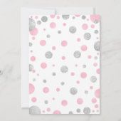 Invitation Baby shower fille - Pots en argent rose (Dos)