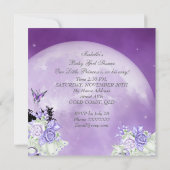 Invitation Baby shower fille Princesse Carriage Lavande (Dos)