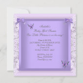 Invitation Baby shower fille Princesse Carriage Lavande 3 (Dos)