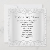 Invitation Baby Shower Fille Princesse Chaussure Argentée Bla (Dos)